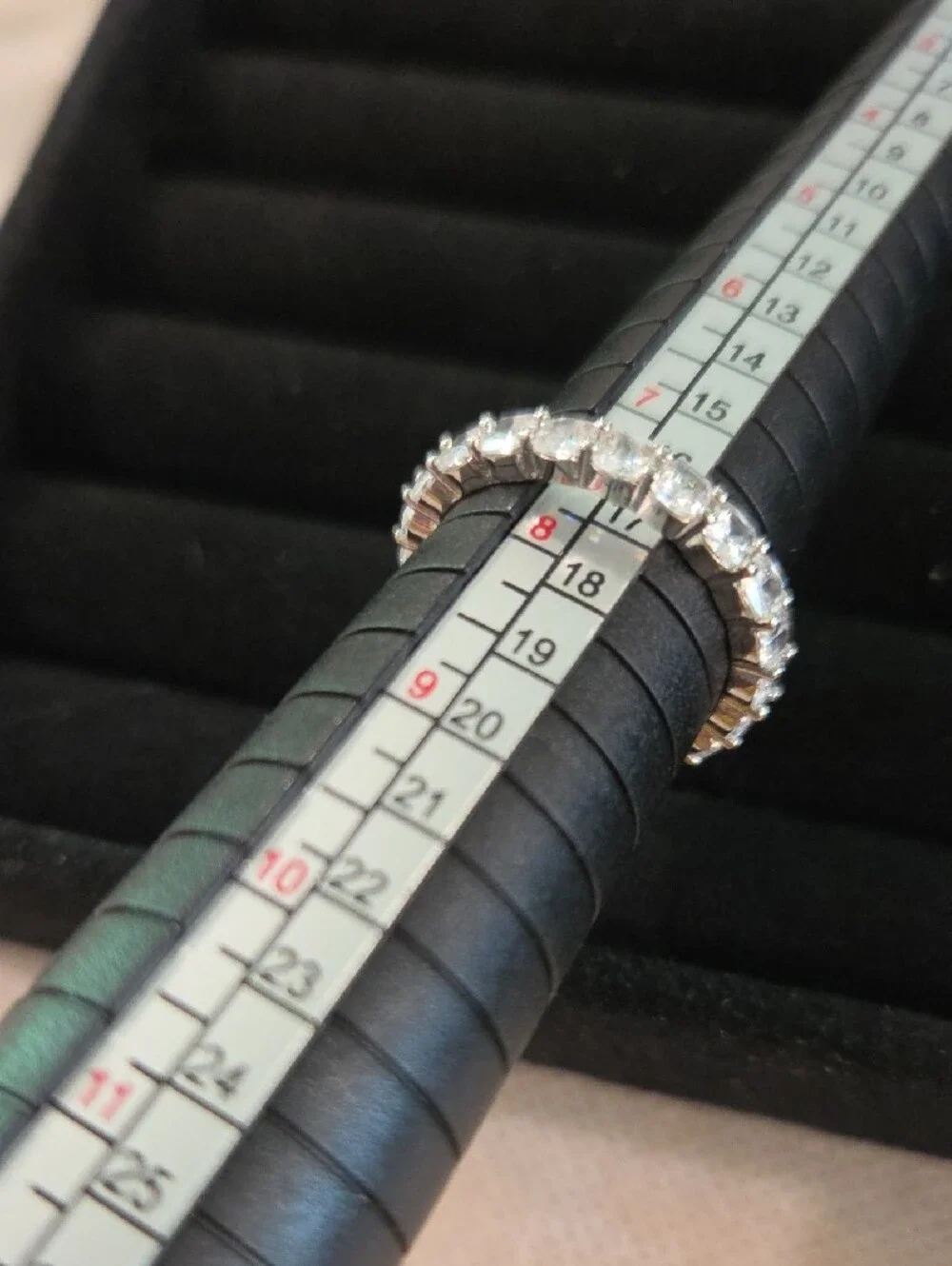 Pavoi 14k White Gold Plated Cubic Zirconia Eternity Band Sz 7 3/4-8